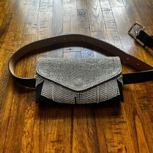 Rhinestone Fringe Waist/Belt Bag
